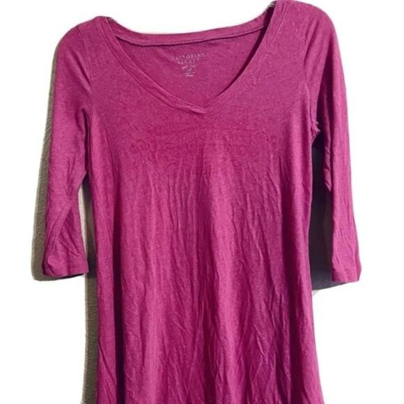 Victoria’s Secret V-Neck 3/4-Sleeve Nightgown In Pink - Small - Picture 1 of 5